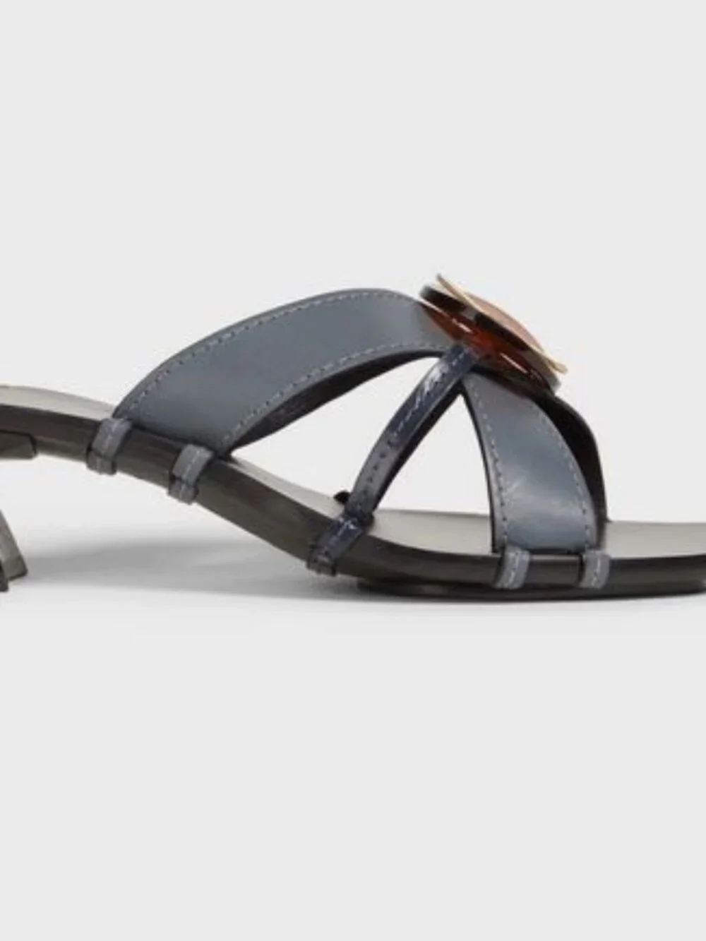 Brand New Tory Burch sz 6 Knotted Heeled Mule blu/perfact navy Sandals 136958